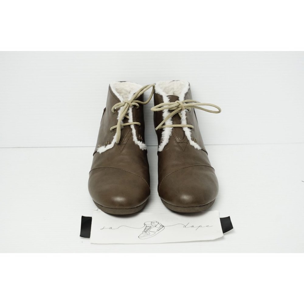 Tom Desert‎ Wedge Bootie Suede Fur Lining Shoes - W - Picture 3 of 7